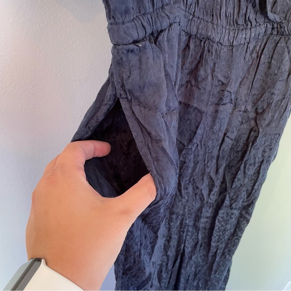 Anthropologie MAEVE Jacqueline Jacquard Jumpsuit in Navy SIZE MEDIUM - Picture 8 of 15